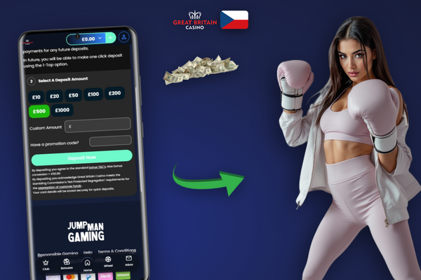 Pokladna Gb Casina s polem pro promo kód a aktivovaným uvítacím bonusem 100 %