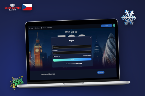 Vyplněný registrační formulář GB Casino s polem pro e-mail, heslo a měnu CZK