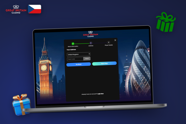Okno živého chatu GB Casino na notebooku – podpora dostupná 24/7 pro hráče
