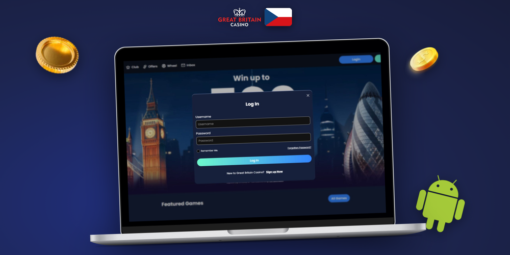GB Casino způsoby registrace – dlaždice e-mail, telefon a sociální sítě na monitoru